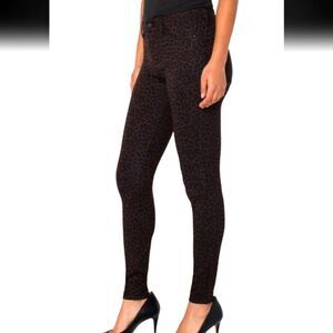 Liverpool pant black cheetah Madonna skinny leopard print sz 25 mobwife